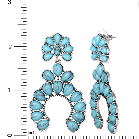 Jessica Simpson Faux Turquoise Stone Cross Necklace and Earrings Set - Picture 7 of 9